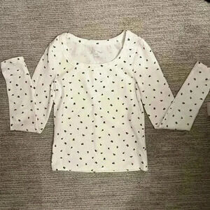 White blue flowers long sleeve